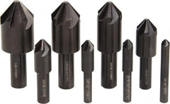 Hertel - 8 Piece, 1/4 to 1" Head Diam, 82° Included Angle, Countersink Set - A1 Tooling