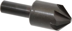 Hertel - 1" Head Diam, 1/2" Shank Diam, 6 Flute 90° High Speed Steel Countersink - 2-3/4" OAL, Straight Shank - A1 Tooling