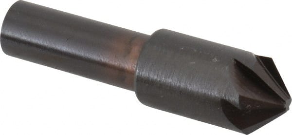 Hertel - 1/2" Head Diam, 3/8" Shank Diam, 6 Flute 90° High Speed Steel Countersink - A1 Tooling