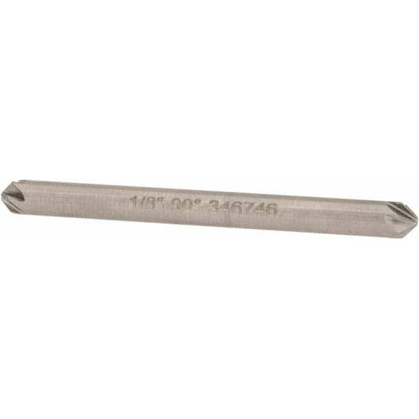 Hertel - 1/8" Head Diam, 1/8" Shank Diam, 6 Flute 90° High Speed Steel Countersink - A1 Tooling