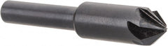 Hertel - 3/8" Head Diam, 1/4" Shank Diam, 6 Flute 82° High Speed Steel Countersink - A1 Tooling