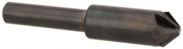 Hertel - 3/8" Head Diam, 1/4" Shank Diam, 6 Flute 90° High Speed Steel Countersink - A1 Tooling