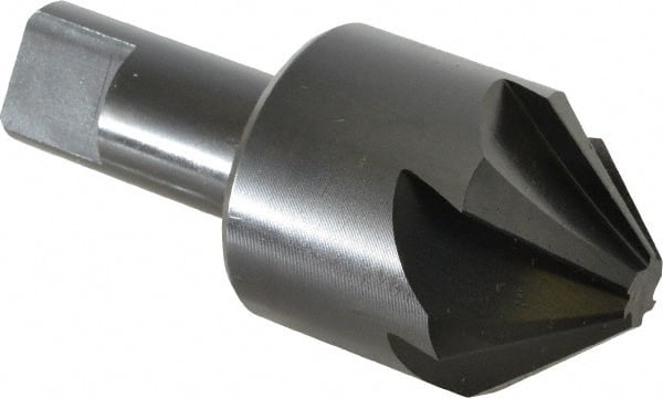 Hertel - 1-1/2" Head Diam, 3/4" Shank Diam, 6 Flute 82° High Speed Steel Countersink - A1 Tooling