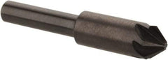 Hertel - 3/8" Head Diam, 1/4" Shank Diam, 6 Flute 82° High Speed Steel Countersink - 2" OAL, Straight Shank - A1 Tooling