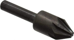 Hertel - 1/2" Head Diam, 1/4" Shank Diam, 6 Flute 60° High Speed Steel Countersink - 2" OAL, Straight Shank - A1 Tooling