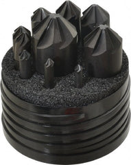 Hertel - 10 Piece, 1/4 to 1-1/2" Head Diam, 90° Included Angle, Countersink Set - A1 Tooling