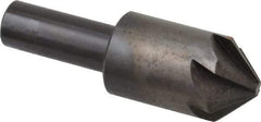 Hertel - 7/8" Head Diam, 1/2" Shank Diam, 6 Flute 90° High Speed Steel Countersink - 2-3/4" OAL, Straight Shank - A1 Tooling