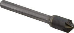 Hertel - 3/8" Head Diam, 1/4" Shank Diam, 6 Flute 100° Solid Carbide Countersink - 2-1/4" OAL, Straight Shank - A1 Tooling