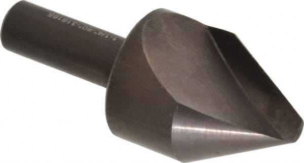 Hertel - 1-1/4" Head Diam, 1/2" Shank Diam, 1 Flute 60° High Speed Steel Countersink - A1 Tooling