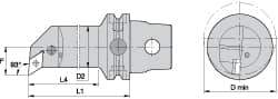 Kennametal - Left Hand Cut, Size KM63, DN.. Insert Compatiblity, Internal Modular Turning & Profiling Cutting Unit Head - 22mm Ctr to Cutting Edge, 140mm Head Length, Through Coolant, Series Kenlever - A1 Tooling