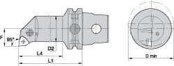 Kennametal - Left Hand Cut, Size KM63, WN.. Insert Compatiblity, Internal Modular Turning & Profiling Cutting Unit Head - 22mm Ctr to Cutting Edge, 140mm Head Length, Through Coolant, Series Kenlever - A1 Tooling