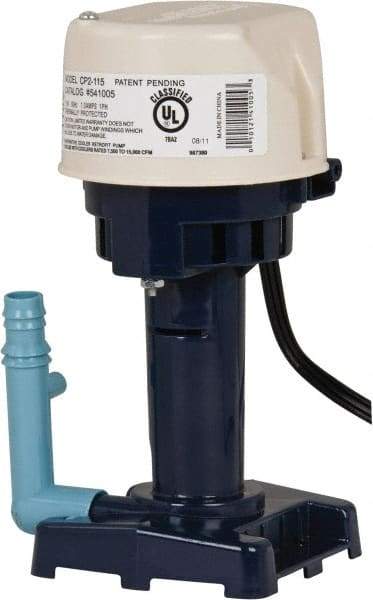 Little Giant Pumps - 1 Amp, 115 Volt, 1/50 hp, 1 Phase, Thermal Plastic Evaporative Cooler Pumps Machine Tool & Recirculating Pump - 8.3 GPM, 11 psi, 9" Overall Height, 4-1/2" Body Length, ABS Impeller, Open Fan Cooled Motor - A1 Tooling