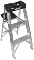 Werner - 2 Steps, 3' High, Type IA Rating, Aluminum Step Ladder - 300 Lb Capacity, 17-3/4" Base Width - A1 Tooling