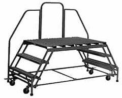 PW Platforms - 4 Step Platform - Double Access Rolling Work Platform, 500 Lb Capacity, 40" Platform Height, 38" Base Width x 89" Base Depth - A1 Tooling