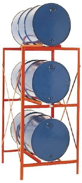 Made in USA - 7,200 Lb Load Capacity, 30 & 55 Gal Drum Storage Rack - 85-1/2" Wide x 70" High - A1 Tooling