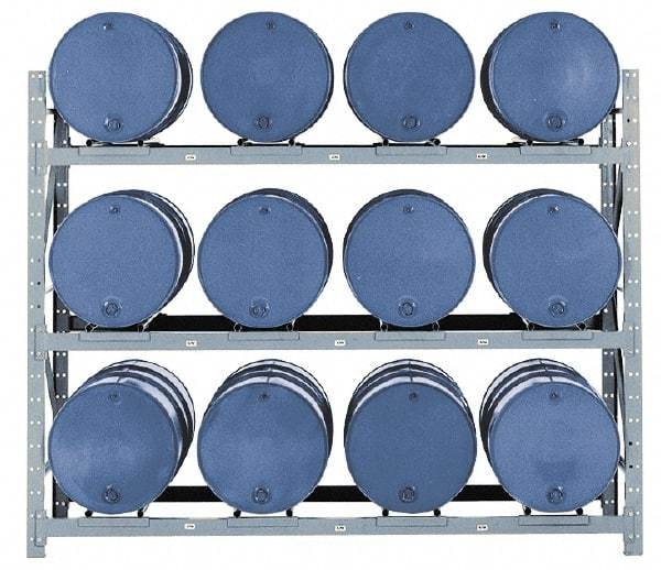 Made in USA - 14,475 Lb Load Capacity, 30 & 55 Gal Drum Pallet Rack - 105" Wide x 84" High - A1 Tooling