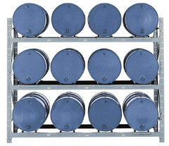 Made in USA - 19,300 Lb Load Capacity, 30 & 55 Gal Drum Pallet Rack - 105" Wide x 120" High - A1 Tooling