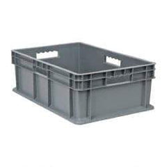 Akro-Mils - 1.78 Cu Ft, 83 Lb Load Capacity Gray Polyethylene Tote Container - Stacking, 23.3" Long x 15.8" Wide x 8.3" High - A1 Tooling