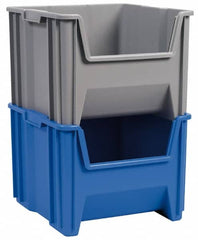 Akro-Mils - 75 Lb. Load Capacity, 15-1/4" Deep, Blue Polypropylene Hopper Stacking Bin - 12-7/16" High x 19-7/8" Wide x 15-1/4" Long - A1 Tooling