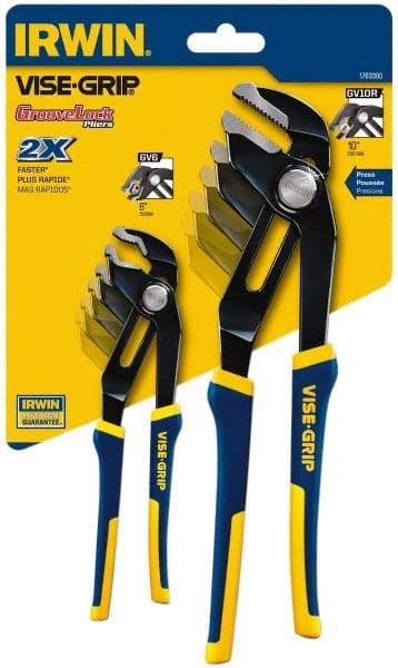 Irwin - 2 Piece GrooveLock Plier Set - Comes in Clamshell - A1 Tooling