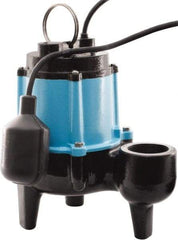 Little Giant Pumps - 1/2 hp, 9.5 Amp Rating, 115 Volts, Piggyback Mechanical Float Operation, Sewage Pump - 1 Phase, Cast Iron Housing - A1 Tooling