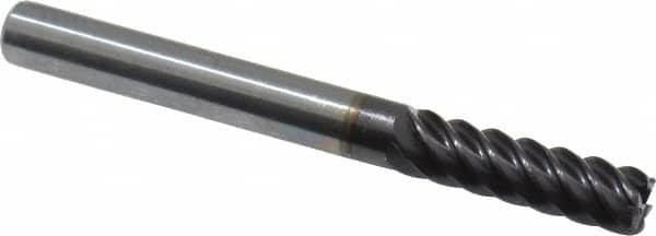 Guhring - 1/4", 6 Flute, Single End, Solid Carbide, 0.031" Corner Radius End Mill - 2-1/2" OAL, 45° Helix, Right Hand Flute, 3/4" LOC, Right Hand Cut - A1 Tooling