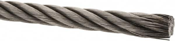 Value Collection - 3/8" Diam, Aircraft Cable - 11,800 Lb Breaking Strength, 6 x 37 IWRC - A1 Tooling