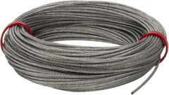 Value Collection - 1/16" Diam, Aircraft Cable - 480 Lb Breaking Strength, 7 x 7 Strand Core - A1 Tooling