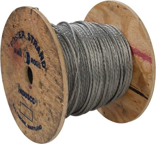 WorkSmart - 5/16" Diam, Aircraft Cable - 8,000 Lb Breaking Strength, 1 x 7 Single Strand - A1 Tooling