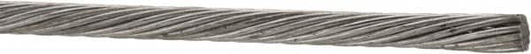 Value Collection - 5/32" Diam, Aircraft Cable - 3,300 Lb Breaking Strength, 1 x 19 Single Strand - A1 Tooling