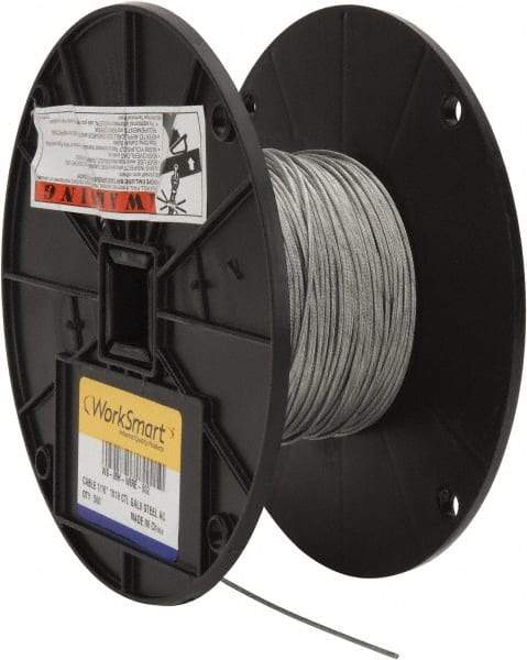 Value Collection - 1/16" Diam, Aircraft Cable - 500 Lb Breaking Strength, 1 x 19 Single Strand - A1 Tooling