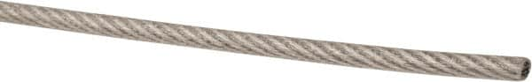 Value Collection - 1/16" x 3/64" Diam, Aircraft Cable - 480 Lb Breaking Strength, 7 x 7 Strand Core, Vinyl Coating - A1 Tooling