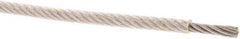 Value Collection - 3/16" x 1/8" Diam, Aircraft Cable - 1,760 Lb Breaking Strength, 7 x 19 Strand Core, Vinyl Coating - A1 Tooling