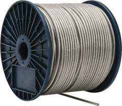 Value Collection - 3/16" x 3/32" Diam, Aircraft Cable - 920 Lb Breaking Strength, 7 x 7 Strand Core, Vinyl Coating - A1 Tooling