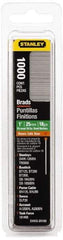 Stanley - 18 Gauge 1" Long Brad Nails for Power Nailers - Steel, Galvanized Finish, Straight Stick Collation, Brad Head, Chisel Point - A1 Tooling