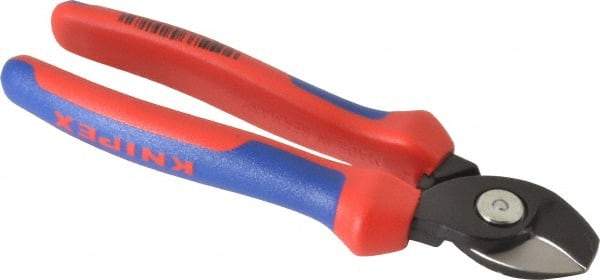 Knipex - 6-1/2" OAL, 12 AWG Capacity, Cable Cutter - 5/8" Jaw Length x 1" Jaw Width, Oval Head, Ergo Dual Component Handle - A1 Tooling