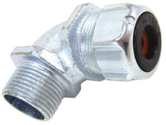 Thomas & Betts - 1/8 to 1/4" Cable Capacity, Liquidtight, Elbow Strain Relief Cord Grip - 3/4 NPT Thread, Iron - A1 Tooling