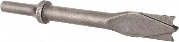 Made in USA - 6" OAL, 5/8" Shank Diam, Panel Cutter Chisel - Round Drive, Round Shank, Alloy Steel - A1 Tooling