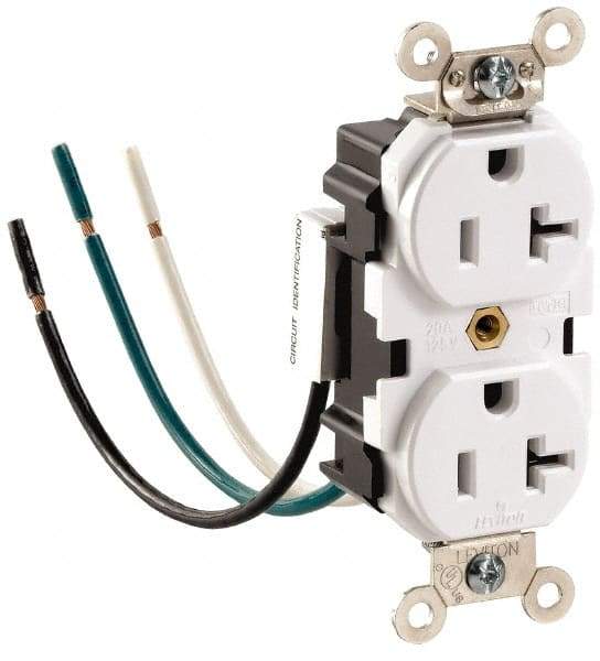 Leviton - 125 VAC, 15 Amp, 5-15R NEMA Configuration, Gray, Hospital Grade, Self Grounding Duplex Receptacle - 1 Phase, 2 Poles, 3 Wire, Flush Mount, Impact and Tamper Resistant - A1 Tooling