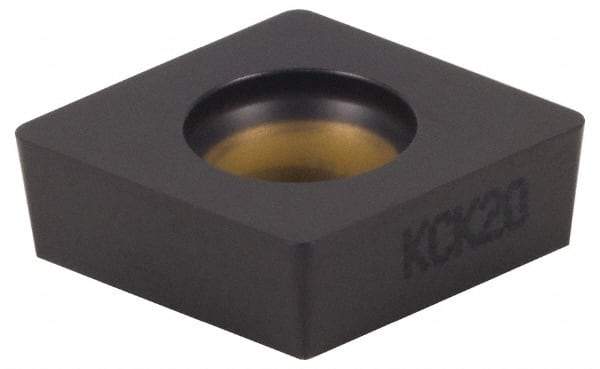 Kennametal - CCMW32.52 Grade KCK20 Carbide Turning Insert - TiCN/Al2O3 Finish, 80° Diamond, 3/8" Inscr Circle, 5/32" Thick, 1/32" Corner Radius - A1 Tooling