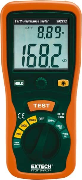 Extech - LCD Display Earth Ground Resistance Tester - AA Battery - A1 Tooling