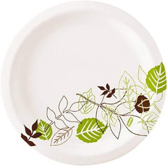 Dixie - Pathways Soak-Proof Shield Mediumweight Paper Plates, 6 7/8" - Green, Burgundy - A1 Tooling