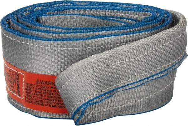 Lift-All - 8' Long x 4" Wide, 11,500 Lb Vertical Capacity, 2 Ply, Polyester Web Sling - 9,200 Lb Choker Capacity - A1 Tooling