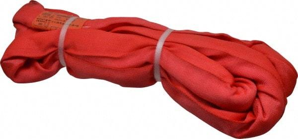 Lift-All - 6' Long x 2" Wide, Polyester Web Sling - 10,600 Lb Choker Capacity, 1-3/8" Diam Chain, Red - A1 Tooling