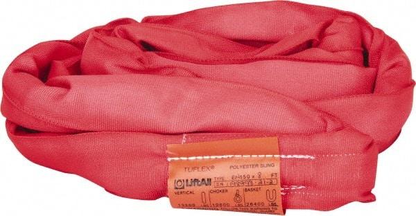 Lift-All - 8' Long x 2" Wide, Polyester Web Sling - 10,600 Lb Choker Capacity, 1-3/8" Diam Chain, Red - A1 Tooling