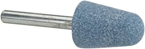 Tru-Maxx - 3/4" Head Diam x 1-1/8" Thickness, A5, Tree End, Aluminum Oxide Mounted Point - Blue, Medium Grade, 60 Grit, 38,550 RPM - A1 Tooling