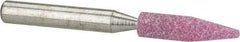 Tru-Maxx - 1/4" Head Diam x 1-1/16" Thickness, A15, Pointed Cylinder End, Aluminum Oxide Mounted Point - Pink, Medium Grade, 60 Grit, 50,510 RPM - A1 Tooling