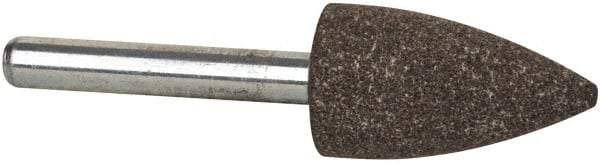 Tru-Maxx - 11/16" Head Diam x 1-1/4" Thickness, A12, Pointed Tree End, Aluminum Oxide Mounted Point - Medium Grade, 60 Grit, 38,050 RPM - A1 Tooling