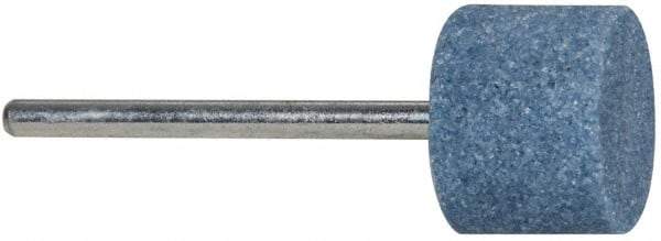 Tru-Maxx - 5/8" Head Diam x 1/2" Thickness, W194, Cylinder End, Aluminum Oxide Mounted Point - Blue, Medium Grade, 60 Grit, 23,900 RPM - A1 Tooling