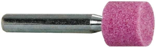 Tru-Maxx - 1/2" Head Diam x 1/2" Thickness, W185, Cylinder End, Aluminum Oxide Mounted Point - Pink, Medium Grade, 60 Grit, 44,470 RPM - A1 Tooling